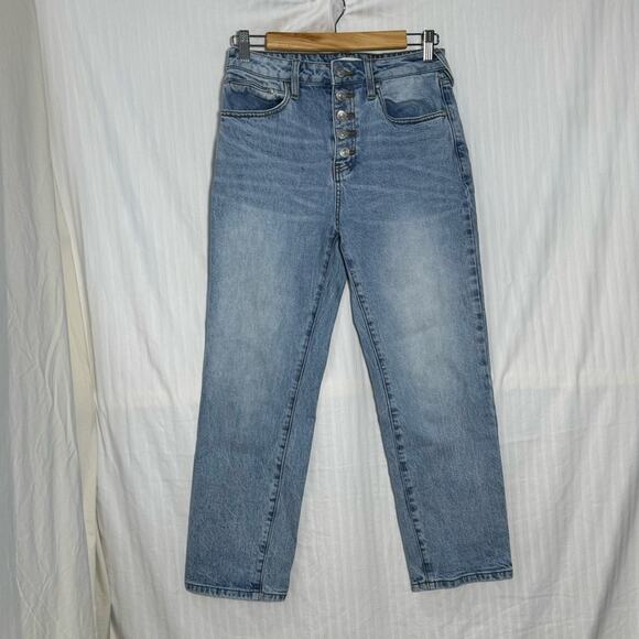 Cleo + Wolf Ankle Jeans Women’s Size 29 X 27 Button Fly Light Wash Denim - Picture 1 of 7